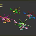 Colorful Helicopter Toy Models With Various Colors Detailed Propellers And Different Designs