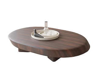 Modern solid wood coffee table 3d model