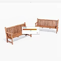 Two Wooden Garden Benches Comfortable Outdoor Leisure Seating with Classic Design
