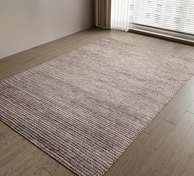 Stylish Textured Rug With Woven Pattern In Neutral Tones For Modern Living Space 3d model