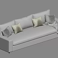 Double sofa multi-person sofa pillow 3d model