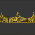 Elegant Golden Decorative Crown With Intricate Designs And Shiny Finish For Home Decor