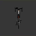 White Road Bike with Black Handlebars Rear Rack and Orange Accents