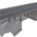 Modern Concrete Bridge Structure With Road Surface Guardrails And Support Piers