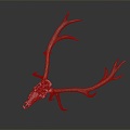 Modern Skull Goat Skull Antler Long Horn 3d model