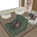 Lazy Sofa Caterpillar Lazy Sofa Pillow Grille Background Wall Decorative Painting 3d model
