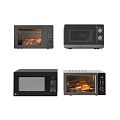 Microwave oven Light wave oven Food Bread 3d model