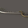 Decorative Weapon Featuring Engraved Blade Black Handle and Golden Ring 3d model