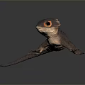 Spiked Back Reptile Lizard With Vibrant Orange Eyes And Detailed Skin