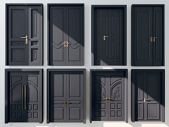 European-style child-mother door entrance door 3d model