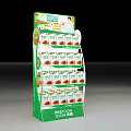 LundFood Strawberry Packaged Products Display Stand With Multiple Shelves And Green Design