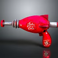Red Shake Cola Toy Gun Featuring Silver Barrel Retro Logo And Design