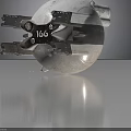 White Spherical Mechanical Creature With Black Components And 166 Marking