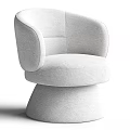 Stylish Comfortable Modern Light Gray Upholstered Swivel Accent Chair With Armrest