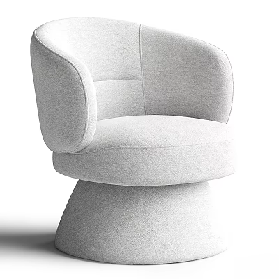 Stylish Comfortable Modern Light Gray Upholstered Swivel Accent Chair With Armrest 3d model