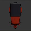 Red Metal Three Wheeled Tuk Tuk Cab With Seats And Black Wheels