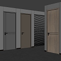 Modern Cream Air Door Room Door Bedroom Door Single Door Toilet Door 3d model