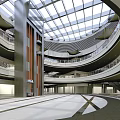 Modern shopping mall hall complex pick empty public space 3d model