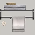 Bathroom small towel rack towel bar triangle basket toilet paper box toilet brush row hook towel rack 3d model
