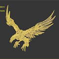 Mechanical Eagle Character Design With Metallic Wings And Red Accents
