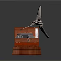 Character And Creature On Mechanical Propeller Model With Orange Base Structure