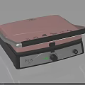 Fery Pink Electric Grill Modern Design with Black Handles and Control Knobs 3d model