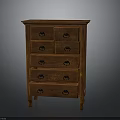 Wooden Chest of Drawers with Multiple Drawers and Metal Handles in Classic Design