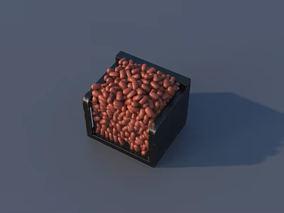 Red Granular Road Construction Materials Stored In Black Container For Infrastructure Maintenance 3d model