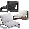 Modern Single Sofa Featuring Light Gray Cushion Wooden Frame And Dark Gray Option