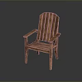 Handcrafted Rustic Wooden Stool With Armrests And Natural Wood Grain Design