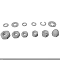 Various Metal Industrial Fasteners Including Nuts Washers And Bolt Heads
