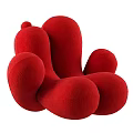 Teal Plush Bean Bag Chair With Rounded Curved Design And Soft Comfortable Fabric