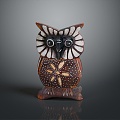 Owl grimace owl long-eared owl wulin owl monkey face owl carved owl 3d model