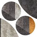 Round Rugs With Geometric Patterns And Modern Abstract Design In Different Colors 3d model