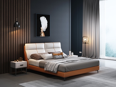 Light Luxury Italian Double Bed model