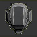 Silver Metallic Sci Fi Helmet Design With Green Visor And Ventilation Grills