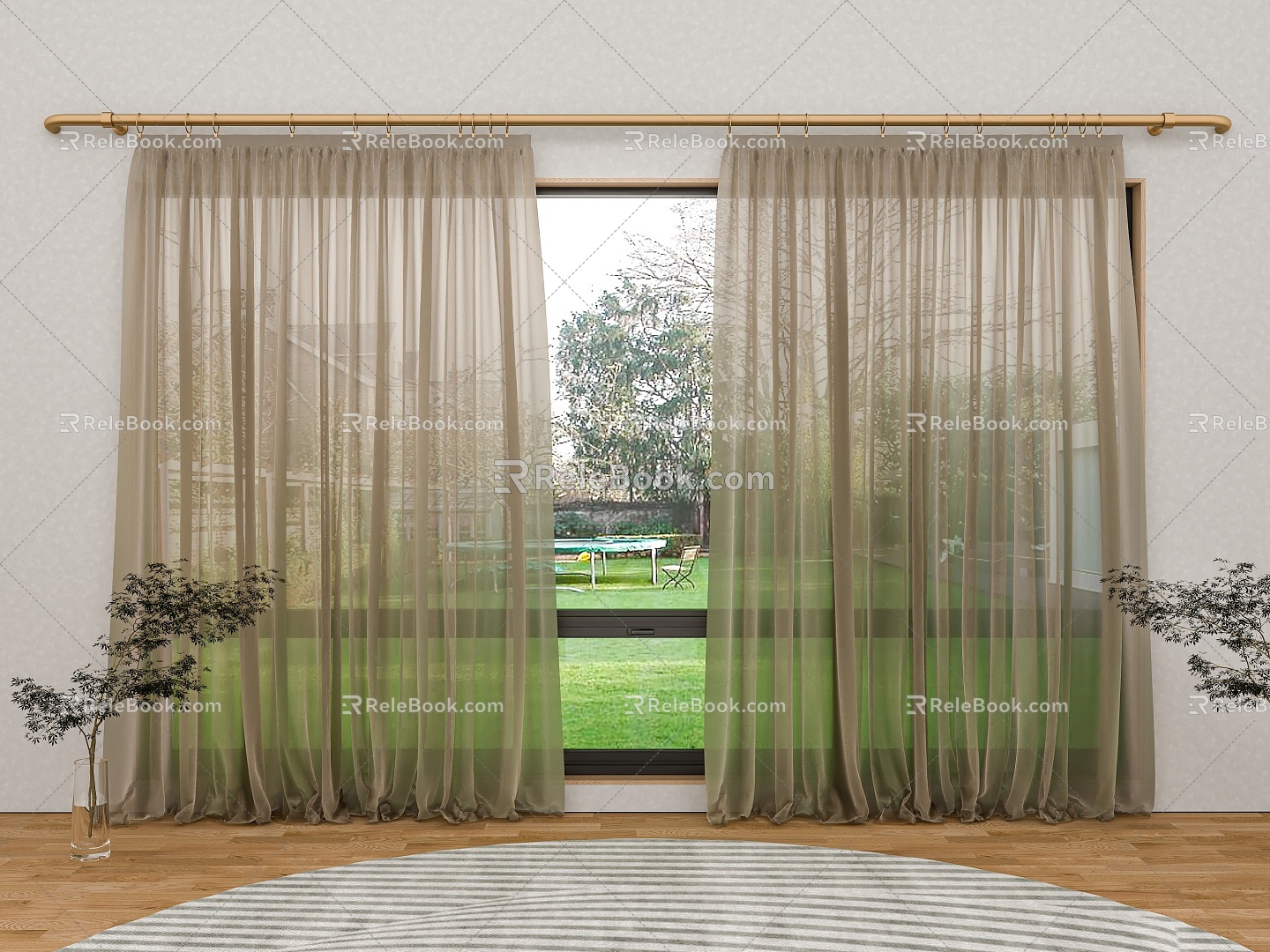 Curtain Cloth Curtain Pull Curtain Gauze Curtain Fabric Gauze Curtain 3d model