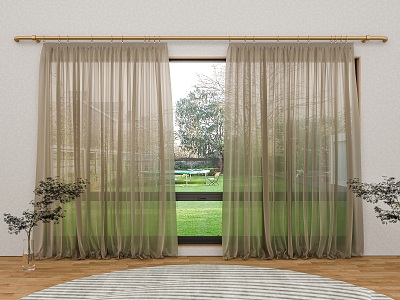 Curtain Cloth Curtain Pull Curtain Gauze Curtain Fabric Gauze Curtain 3d model