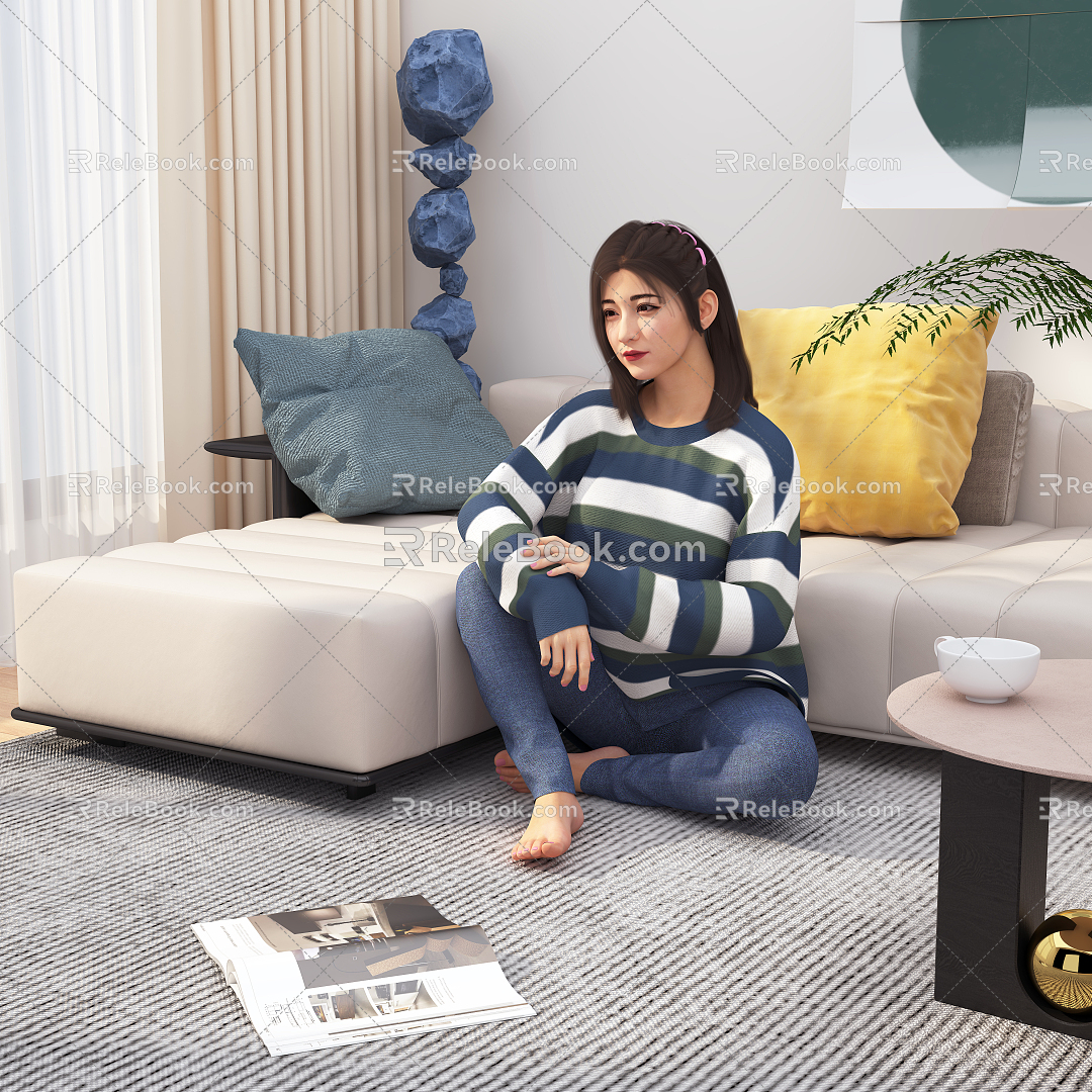 Modern Woman Home Woman 3d model