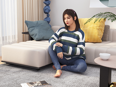 Modern Woman Home Woman 3d model