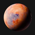 High Resolution Mars Surface With Colorful Geological Features In Cosmic Space Exploration