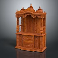 Traditional Wooden Decorative Cabinet With Intricate Carved Details And Elaborate Design