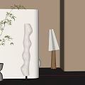 Modern Floor Lamp With Wave Pattern Wooden Base And Soft Lighting For Indoor Decoration