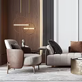 Elegant Modern Living Room Interior With Beige Sofa Coffee Table And Circular Wall Lighting