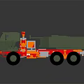 Green Military Heavy Duty Transport Truck With Multi Wheel Design And Antenna