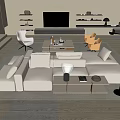 Modern Poliform Combination Sofa 3d model