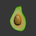 Halved Avocado With Green Skin Yellow Flesh And Central Seed On Dark Background