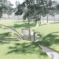 Modern gallery pavilion gallery 3d model