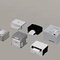 Multiple Office Printers With Various Models Different Colors And Stylish Designs 3d model