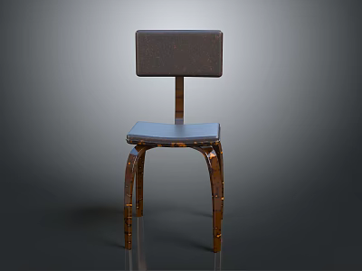 Modern Leisure Chair Interior Design With Soft Padded Seat And Curved Metal Legs 3d model
